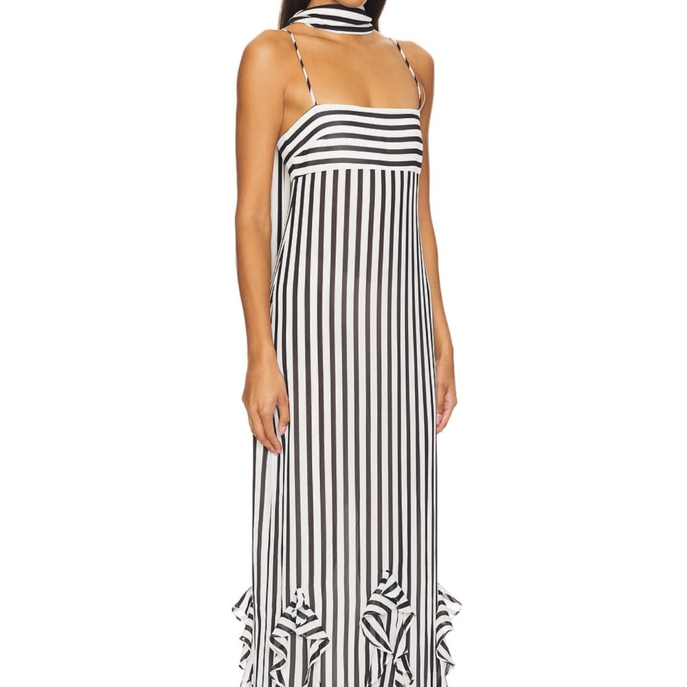 House of Harlow x REVOLVE Striped Spaghetti-Strap Maxi Dress in Black and White